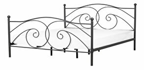 Manželská posteľ 160 cm DIROU (s roštom) (čierna)