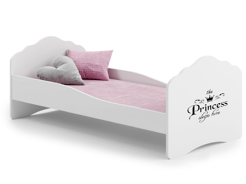 Detská posteľ 160x80 cm Cassi (s roštom a matracom) (princezná)