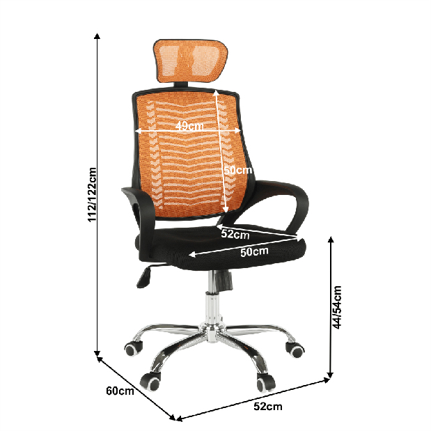 Kancelárske kreslo Irala typ 1 (oranžová)