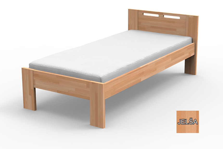 Jednolôžková posteľ 90 cm Nela (masív) (jelša) *výpredaj