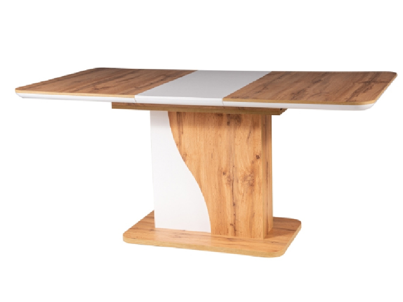 Rozkladací jedálenský stôl 120-160 cm Suzette (dub wotan + biela) (pre 4 až 6 osôb)