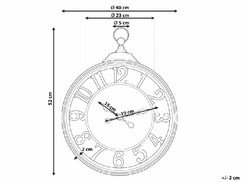 Nástenné hodiny ø 52 cm Asmund (hnedá)