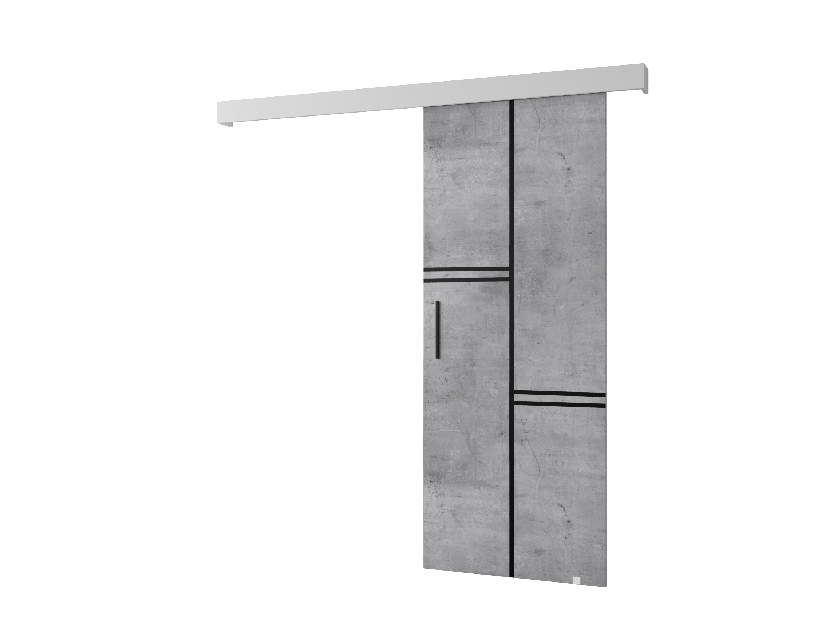 Posuvné dvere 90 cm Sharlene VIII (betón + biela matná + čierna)