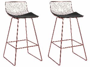 Set 2 ks barových stoličiek Fidelia (ružovozlatá)