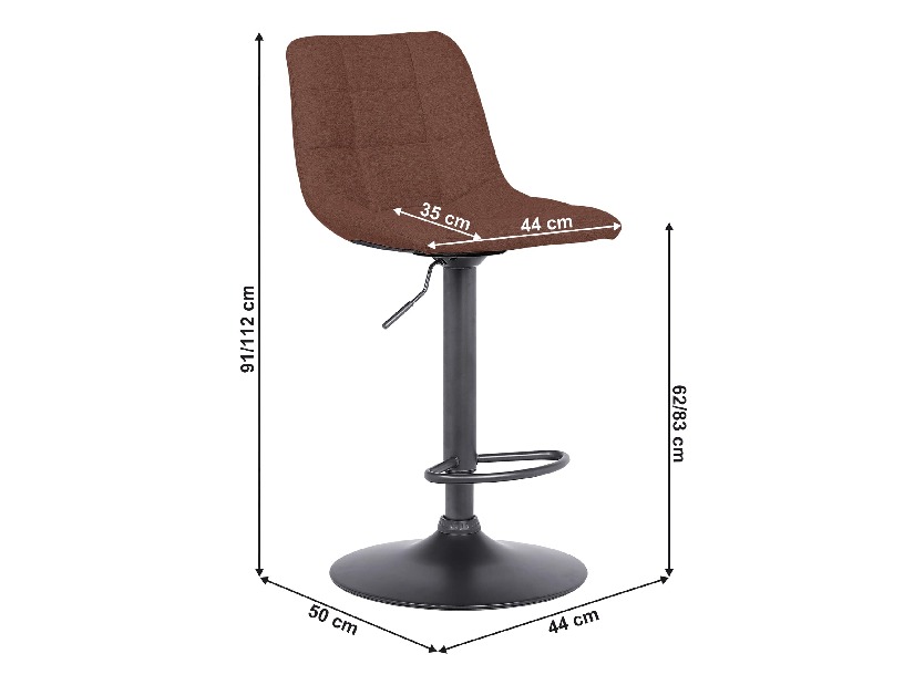 Barová stolička Laila (čierna + hnedá) 
