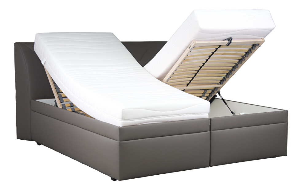 Manželská posteľ 180 cm Blanár Velvet (sivá) (s roštom, matracom, dennou dekou a vankúšmi)