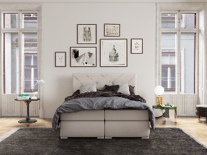 Kontinentálna posteľ 140 cm Darro (biela) (s úložným priestorom)