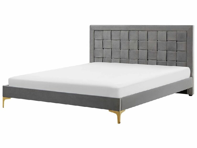 Manželská posteľ 180 cm LIMO (polyester) (šedá) (s roštom)