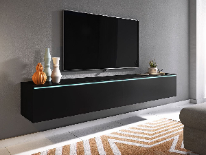 TV stolík/skrinka Mirjan Dilune 180 (čierny grafit) (osvetlenie led biele)