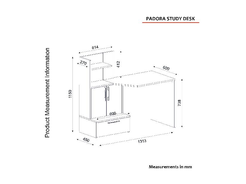 PC stolík Pandora (biela + orech)
