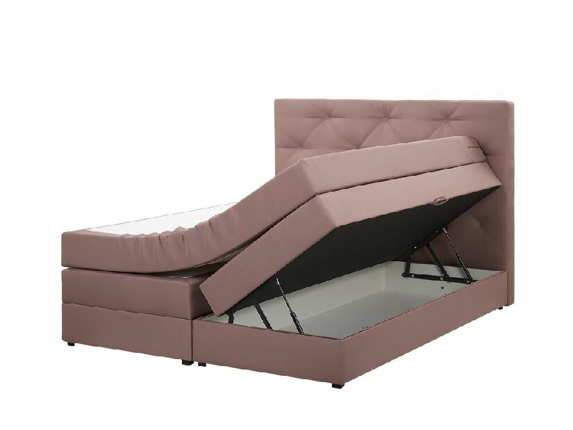 Kontinentálna posteľ 160 cm MILADY (hnedá) (s matracom a úložným priestorom)