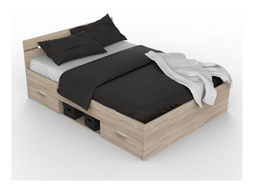 Manželská posteľ 140 cm Myriam (dub sonoma)