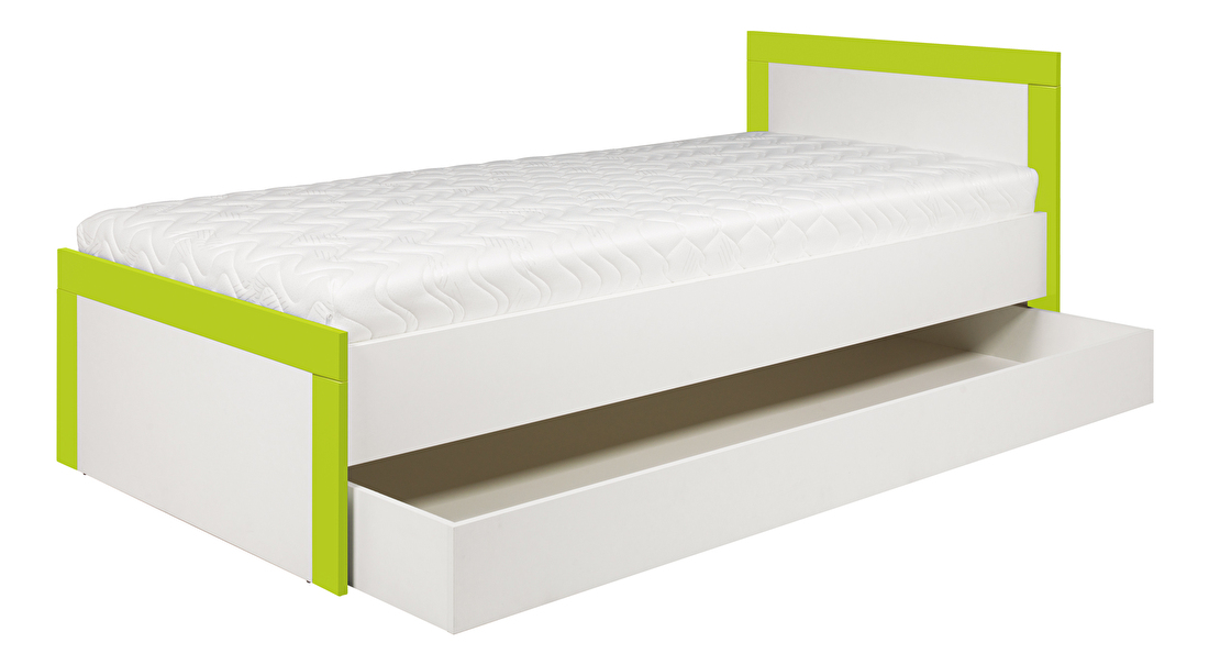 Jednolôžková posteľ 90 cm Twin TW 13 (akvamarín + biela matná)