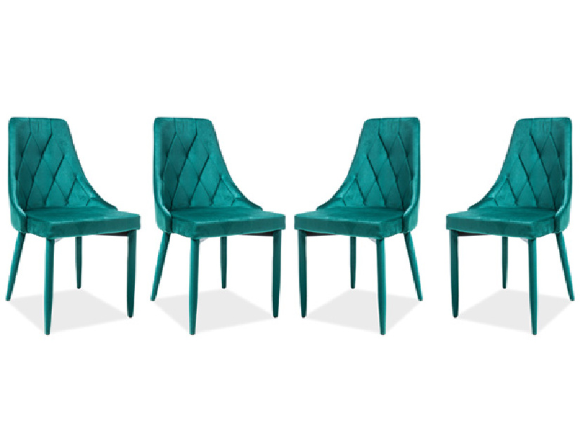Set 4 ks. jedálenských stoličiek Trix Velvet (zelená) *výpredaj