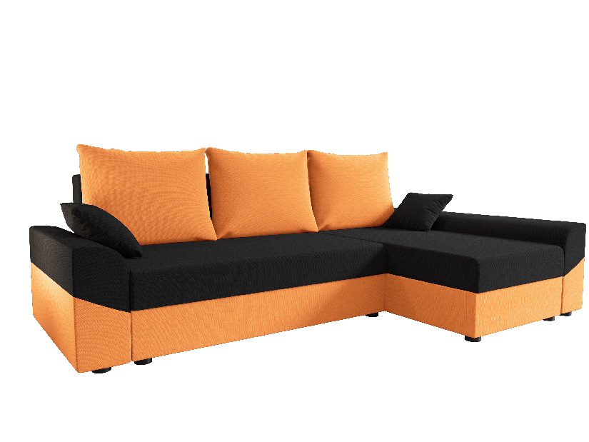 Rohová sedacia súprava Dusk L (oranžová + čierna) (P)