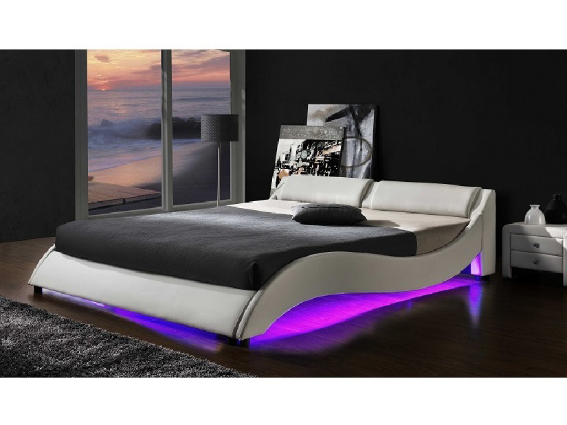 Manželská posteľ 180 cm Pascale (s roštom a LED) *výpredaj