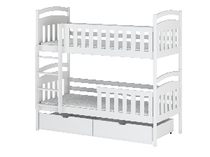 Detská posteľ 90 x 200 cm Sarina (s roštom a úl. priestorom) (biela)