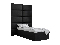 Jednolôžková posteľ s čalúneným čelom 90 cm Brittany 1 (čierna matná + čierna) (s roštom)