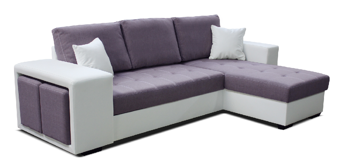 Rohová sedačka Thema Lux 2F+L (fialová + biela) (P)