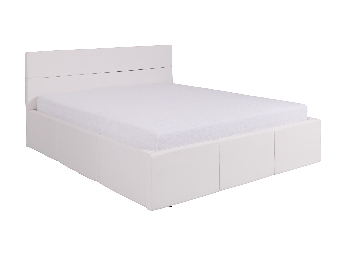 Manželská posteľ 170 cm Calabria P (biela ekokoža) (s roštom)