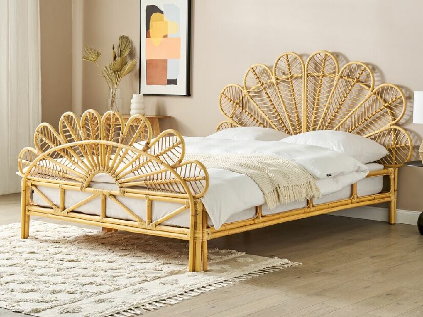 Manželská posteľ 160 cm Floyd (svetlé drevo) (s roštom)