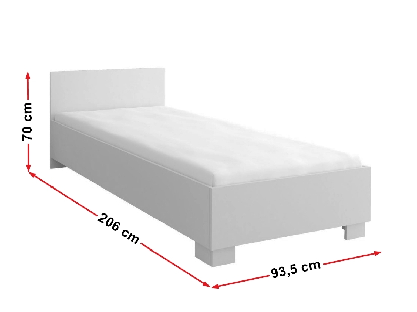 Jednolôžková posteľ 90 cm Sigil II (biela) *výpredaj