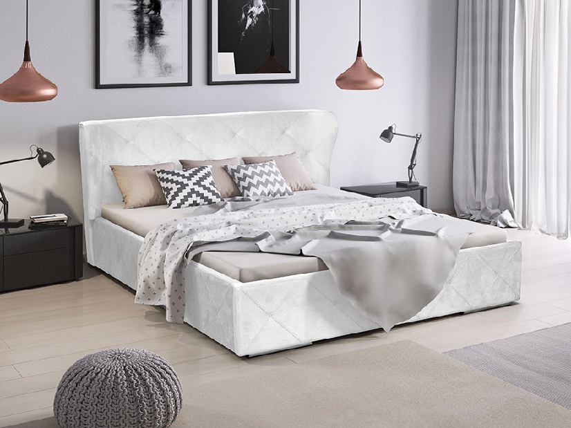 Manželská posteľ 160 cm Oleus (biela)
