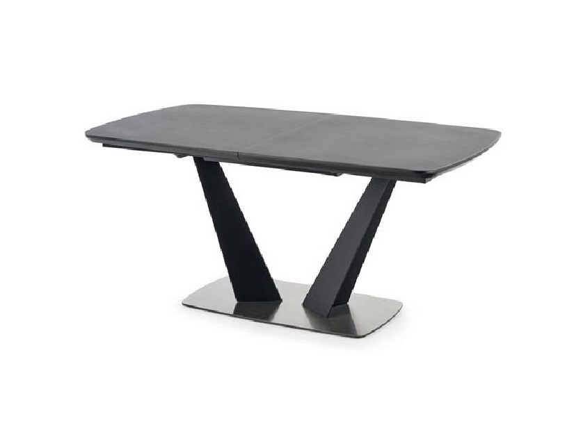 Rozkladací jedálenský stôl 160-220 cm Fredda (čierna + sivá) (pre 6 8 osôb)