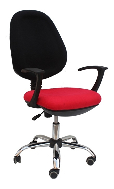Kancelárska stolička Boban 802 červená + čierna (s podrúčkami)