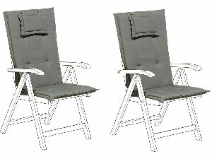 Set 2 ks. vankúšov pre záhradné stoličky TRATORIA (sivá)
