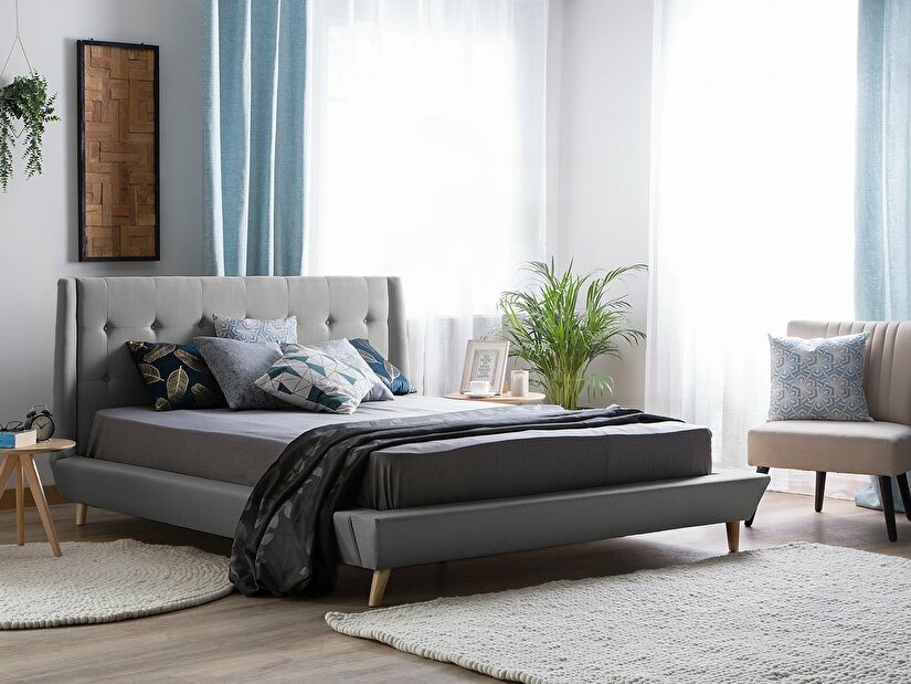 Manželská posteľ 180 cm TURIN (s roštom) (sivá)