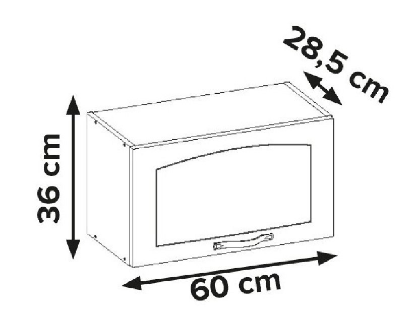 Horná kuchynská skrinka Abram AL3/OKAP (buk + biela matná)