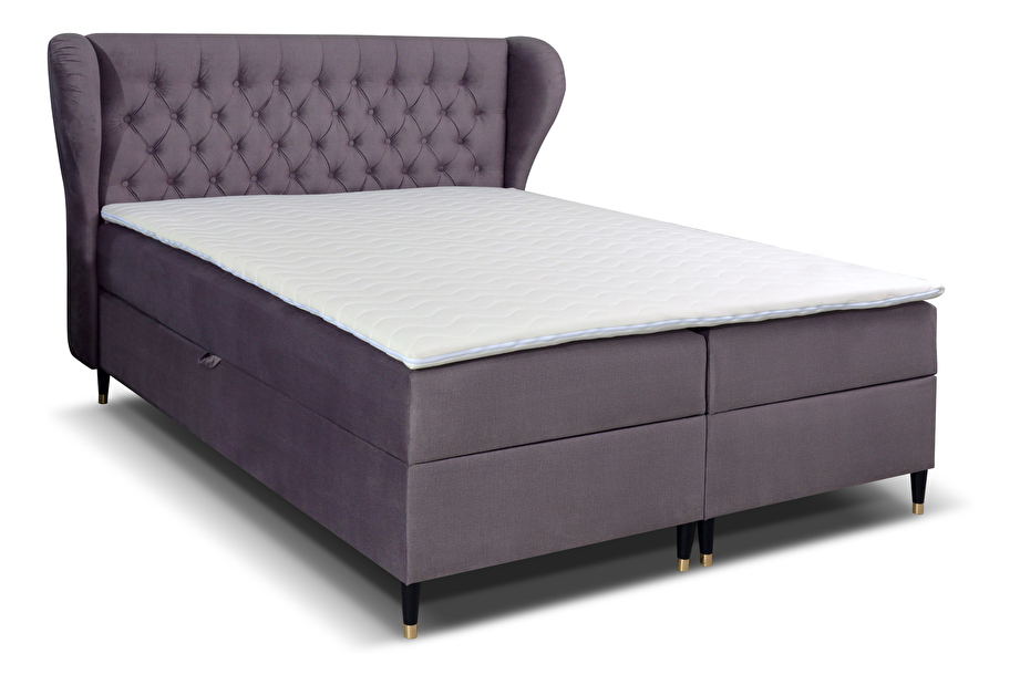 Manželská posteľ Boxspring 140 cm Ortun (fialová)