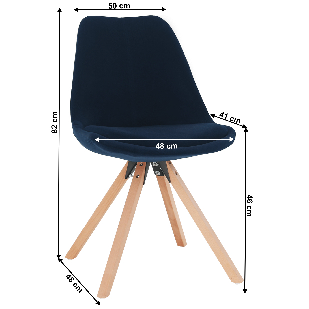 Jedálenská stolička Fra (modrá + buk)