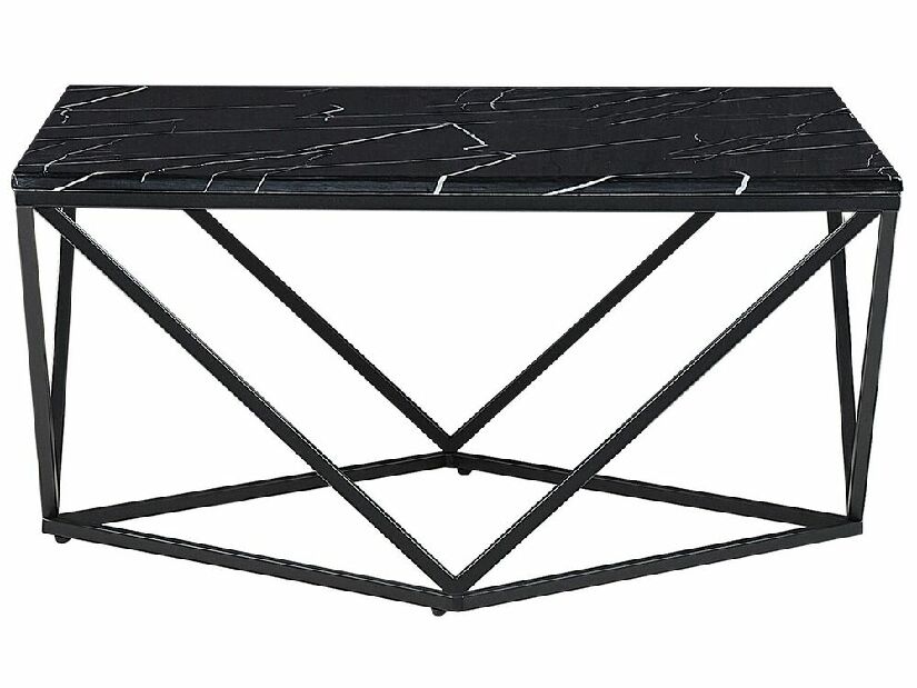 Konferenčný stolík Magna (čierna) (mramorový efekt)