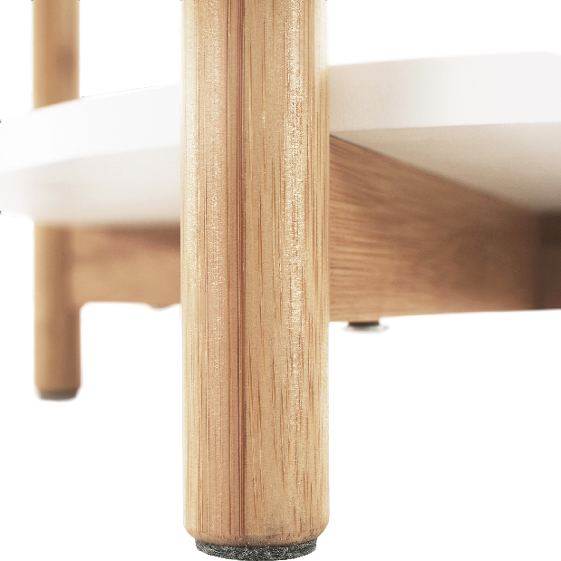 Príručný stolík Birdie Blye (biela + prírodný bambus)