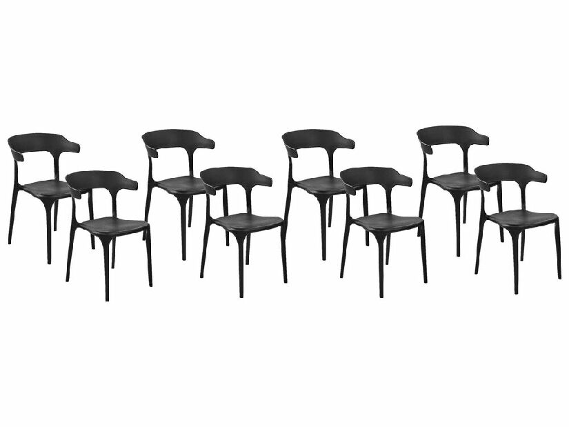 Set 8 ks jedálenských stoličiek Gerry (čierna)