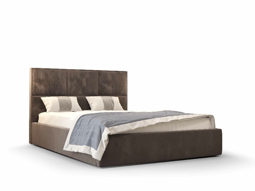 Manželská posteľ 140 cm Elna (hnedá) (s roštom a úložným priestorom)
