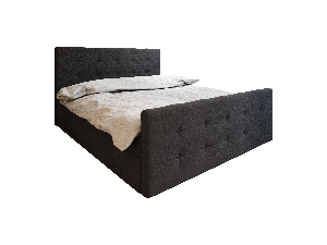 Manželská posteľ Boxspring 160 cm Milagros Comfort 1 (čierna) (s matracom a úložným priestorom)