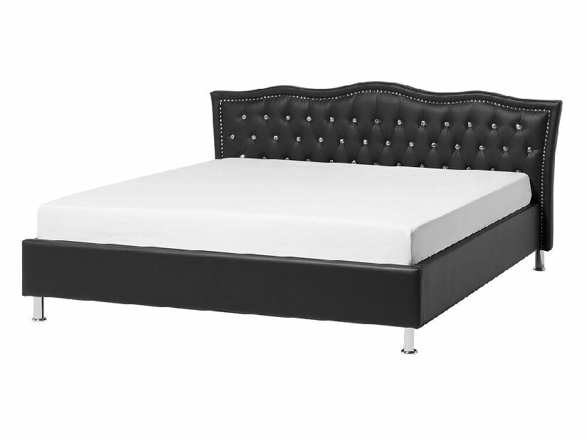 Manželská posteľ 140 cm MATH (s roštom) (čierna)