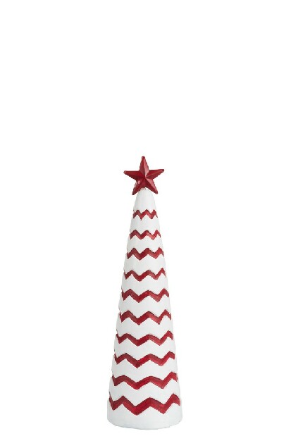 Dekoratívny predmet Jolipa Vianočný kužeľ Nordic Bliss (9x8x30cm) (Červená + Biela)