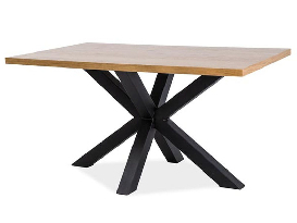 Jedálenský stôl 150 cm Cecily (dub + čierny mat) (pre 4 až 6 osôb)