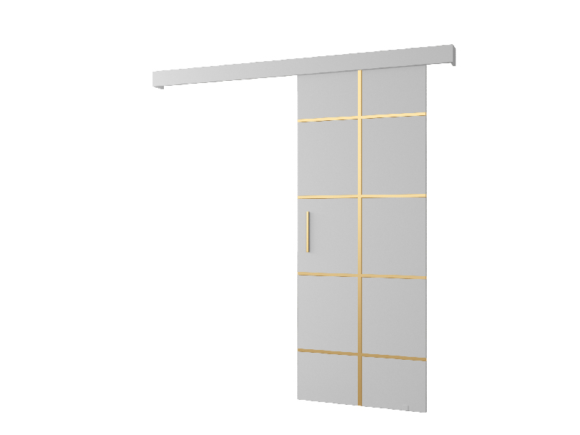 Posuvné dvere 90 cm Sharlene III (biela matná + biela matná + zlatá)