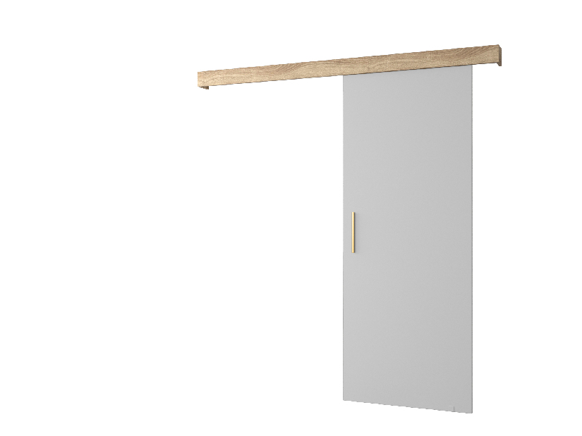 Posuvné dvere 90 cm Sharlene I (biela matná + dub sonoma + zlatá)