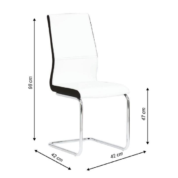Jedálenská stolička Nacton (biela + čierna)