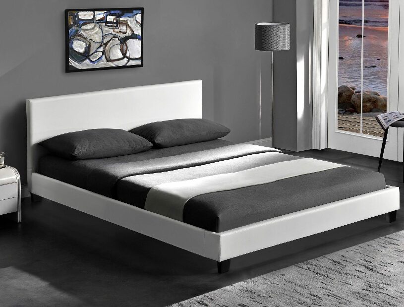 Manželská posteľ 160 cm Pago (biela) (s roštom)