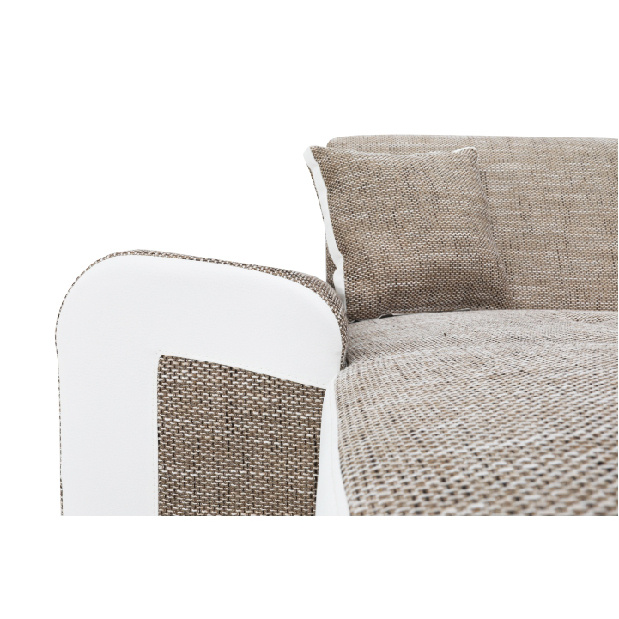 Rohová sedačka Pinia (hnedá + biela) (L)