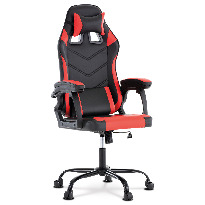 Kancelárská stolička Kayce (čierna + červená ekokoža)