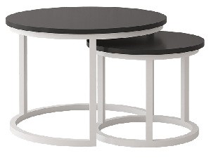 Set konferenčných stolíkov Tulin (biela + čierna)