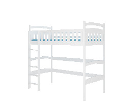 Poschodová detská posteľ 180x80 cm Milo (s roštom) (biela)
